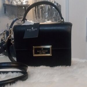 Kate Spade Elegant Black Satchel with Gold Details